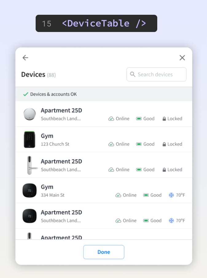 Screenshot of Seam UI components