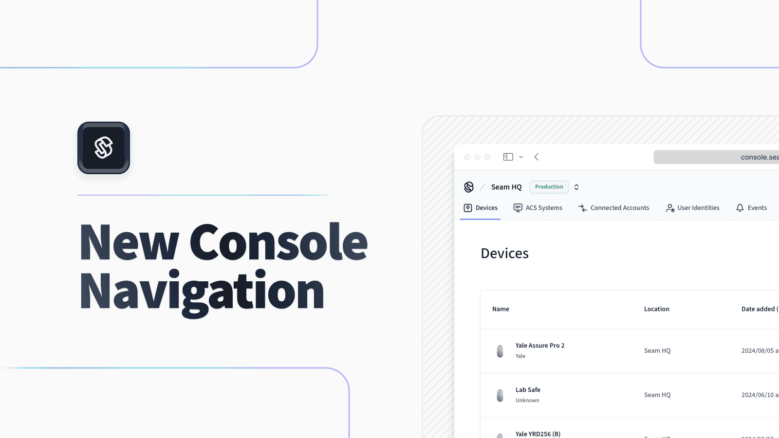 Changelog image for Seam Console Navigation Redesign
