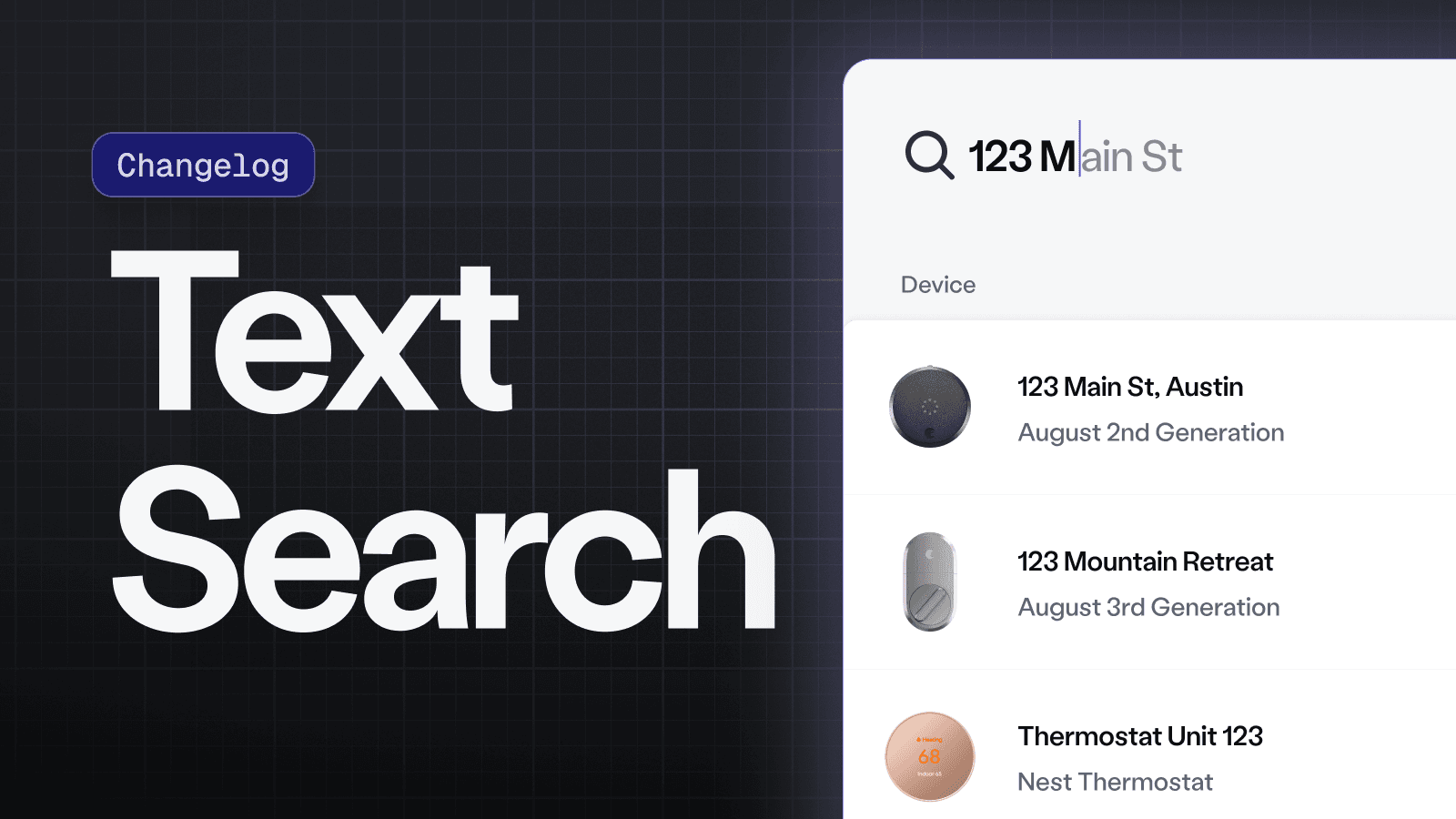 Changelog image for New Partial Text Search