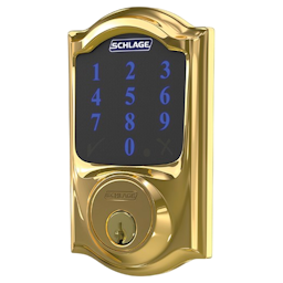 Square format logo of Connect Smart Deadbolt with alarm with Camelot Trim, Z-wave enabled