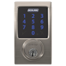 Front image of device Connect Smart Deadbolt with alarm with Century trim, Z-wave enabled paired with Accent Lever with Century trim manufactured by Schlage