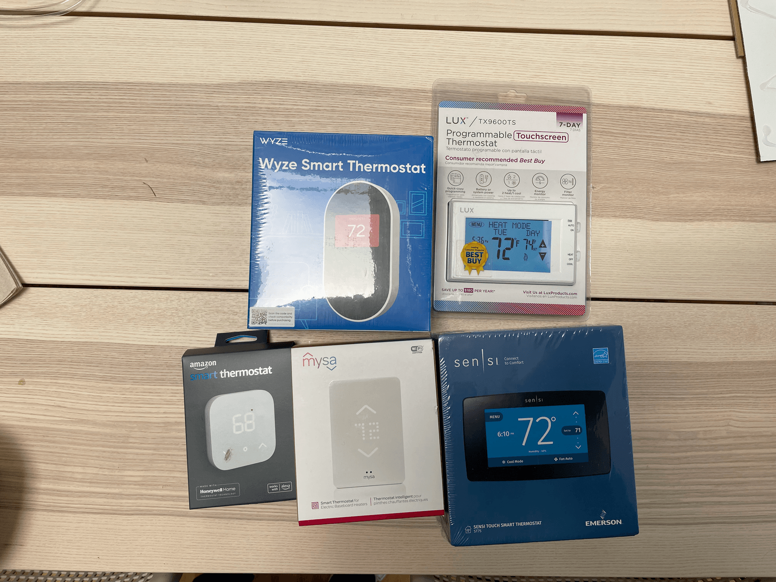 thermostats from various brands